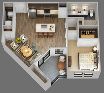 One Bedroom / One Bath / Patio